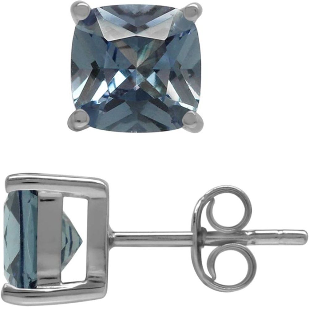 Princess Alexandrite Solitaire Earrings